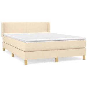 Κρεβάτι Boxspring με Στρώμα Κρεμ 140x200 εκ. Υφασμάτινο