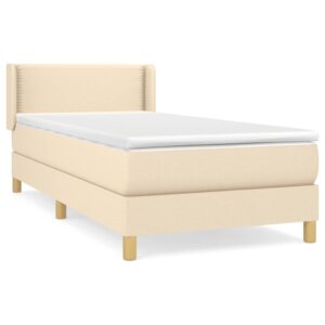 Κρεβάτι Boxspring με Στρώμα Κρεμ 80 x 200 εκ. Υφασμάτινο