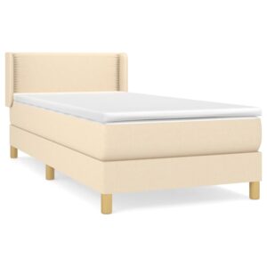 Κρεβάτι Boxspring με Στρώμα Κρεμ 90x200 εκ.Υφασμάτινο