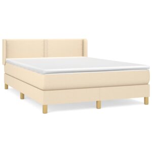 Κρεβάτι Boxspring με Στρώμα Κρεμ 140x200 εκ. Υφασμάτινο