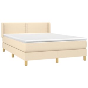 Κρεβάτι Boxspring με Στρώμα Κρεμ 140x200 εκ. Υφασμάτινο