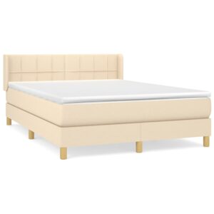 Κρεβάτι Boxspring με Στρώμα Κρεμ 140x200 εκ. Υφασμάτινο