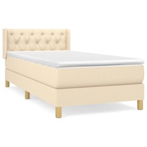 Κρεβάτι Boxspring με Στρώμα Κρεμ 80 x 200 εκ. Υφασμάτινο