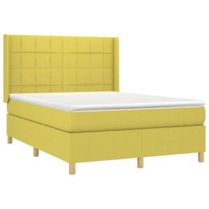 Κρεβάτι Boxspring με Στρώμα Πράσινο 140x200 εκ.Υφασμάτινο