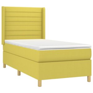 Κρεβάτι Boxspring με Στρώμα Πράσινο 80 x 200 εκ. Υφασμάτινο