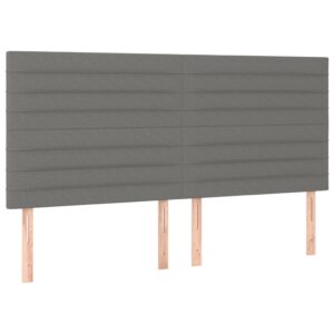 Κρεβάτι Boxspring με Στρώμα Σκούρο Γκρι 160x200 εκ Υφασμάτινο