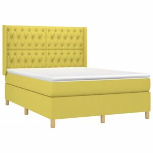 Κρεβάτι Boxspring με Στρώμα Πράσινο 140x200 εκ.Υφασμάτινο