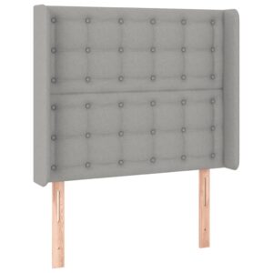 Κρεβάτι Boxspring με Στρώμα & LED Αν.Γκρι 90x200 εκ. Υφασμάτινο