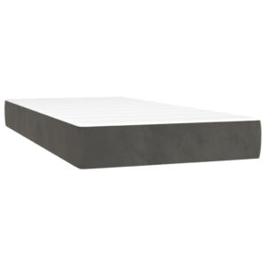 Κρεβάτι Boxspring με Στρώμα & LED Σκ. Γκρι 90x200 εκ. Βελούδινο