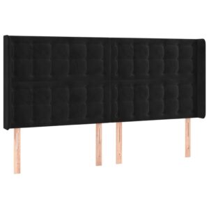 Κρεβάτι Boxspring με Στρώμα & LED Μαύρο 200x200 εκ. Βελούδινο