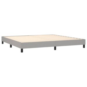 Κρεβάτι Boxspring με Στρώμα & LED Αν.Γκρι 200x200εκ. Υφασμάτινο