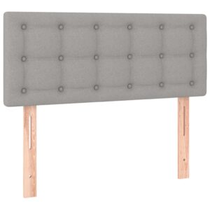 Κρεβάτι Boxspring με Στρώμα & LED Αν.Γκρι 90x200 εκ. Υφασμάτινο