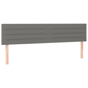 Κρεβάτι Boxspring με Στρώμα & LED Σκ.Γκρι 160x200 εκ Υφασμάτινο