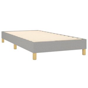 Κρεβάτι Boxspring με Στρώμα & LED Αν.Γκρι 90x200 εκ. Υφασμάτινο