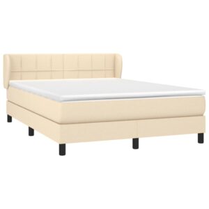 Κρεβάτι Boxspring με Στρώμα Κρεμ 140x200 εκ. Υφασμάτινο