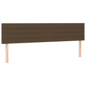 Κρεβάτι Boxspring με Στρώμα Σκούρο Καφέ 200x200 εκ. Υφασμάτινο