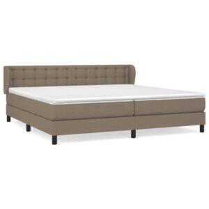 Κρεβάτι Boxspring με Στρώμα Taupe 200x200 εκ. Υφασμάτινο