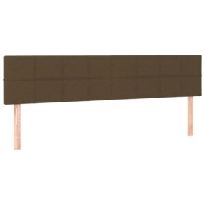 Κρεβάτι Boxspring με Στρώμα Σκούρο Καφέ 200x200 εκ. Υφασμάτινο