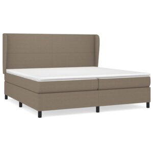 Κρεβάτι Boxspring με Στρώμα Taupe 200x200 εκ. Υφασμάτινο