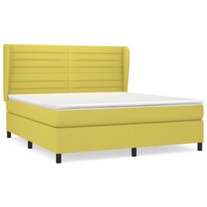 Κρεβάτι Boxspring με Στρώμα Πράσινο 160x200 εκ.Υφασμάτινο