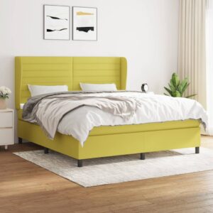 Κρεβάτι Boxspring με Στρώμα Πράσινο 160x200 εκ.Υφασμάτινο