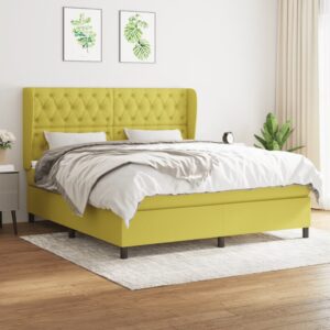 Κρεβάτι Boxspring με Στρώμα Πράσινο 160x200 εκ.Υφασμάτινο