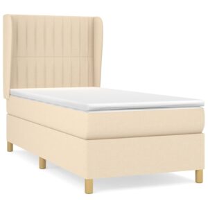 Κρεβάτι Boxspring με Στρώμα Κρεμ 90x200 εκ.Υφασμάτινο