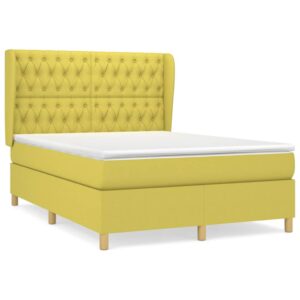 Κρεβάτι Boxspring με Στρώμα Πράσινο 140x200 εκ.Υφασμάτινο