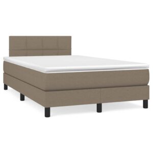 Κρεβάτι Boxspring με Στρώμα Taupe 120x200 εκ. Υφασμάτινο