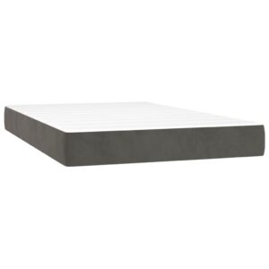 Κρεβάτι Boxspring με Στρώμα Σκούρο Γκρι 120x200 εκ. Βελούδινο