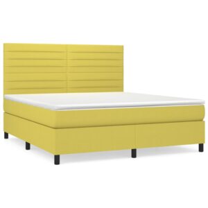 Κρεβάτι Boxspring με Στρώμα Πράσινο 160x200 εκ.Υφασμάτινο