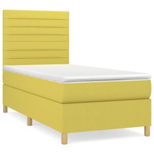 Κρεβάτι Boxspring με Στρώμα Πράσινο 80 x 200 εκ. Υφασμάτινο