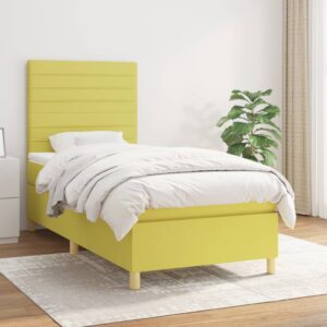 Κρεβάτι Boxspring με Στρώμα Πράσινο 80 x 200 εκ. Υφασμάτινο