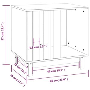 Σπιτάκι Σκύλου Λευκό 60 x 45 x 57 εκ. από Μασίφ Ξύλο Πεύκου
