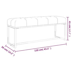 Πάγκος Γκρι 110 x 36 x 45 εκ. Βελούδινος