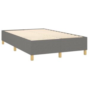 Κρεβάτι Boxspring με Στρώμα Σκούρο Γκρι 120x200 εκ. Υφασμάτινο