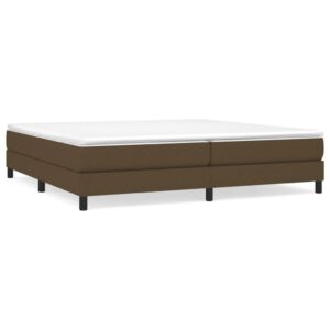 Κρεβάτι Boxspring με Στρώμα Σκούρο Καφέ 200x200 εκ. Υφασμάτινο