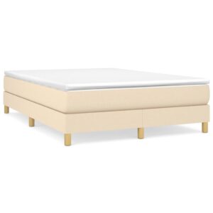 Κρεβάτι Boxspring με Στρώμα Κρεμ 140x200 εκ. Υφασμάτινο