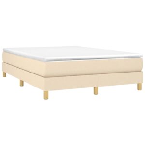 Κρεβάτι Boxspring με Στρώμα Κρεμ 140x200 εκ. Υφασμάτινο