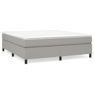 Κρεβάτι Boxspring με Στρώμα Ανοιχτό Γκρι 180x200 εκ. Υφασμάτινο