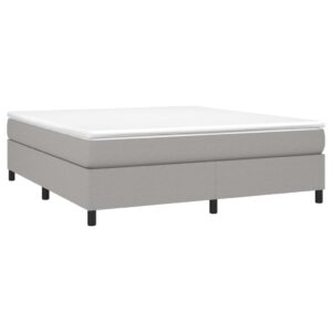 Κρεβάτι Boxspring με Στρώμα Ανοιχτό Γκρι 180x200 εκ. Υφασμάτινο