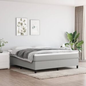 Κρεβάτι Boxspring με Στρώμα Ανοιχτό Γκρι 180x200 εκ. Υφασμάτινο