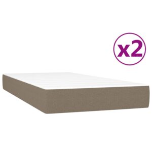 Κρεβάτι Boxspring με Στρώμα Taupe 200x200 εκ. Υφασμάτινο