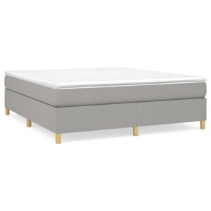 Κρεβάτι Boxspring με Στρώμα Ανοιχτό Γκρι 180x200 εκ. Υφασμάτινο