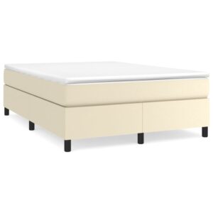 Κρεβάτι Boxspring με Στρώμα Κρεμ 180x200 εκ. Συνθετικό Δέρμα