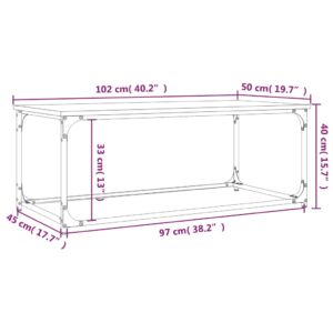 Τραπεζάκι Σαλονιού Καπνιστή Δρυς 102x50x40 εκ. Επεξεργασμ. Ξύλο