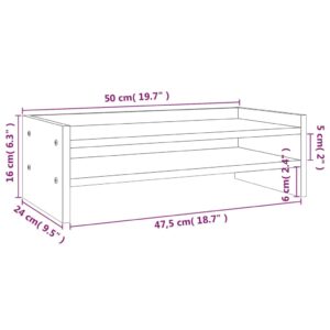 Βάση Οθόνης 50 x 24 x 16 εκ. από Μασίφ Ξύλο Πεύκου