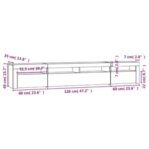 Έπιπλο Τηλεόρασης με LED Γκρι Σκυροδέματος 240 x 35 x 40 εκ.