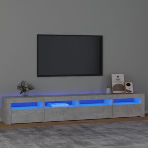 Έπιπλο Τηλεόρασης με LED Γκρι Σκυροδέματος 240 x 35 x 40 εκ.