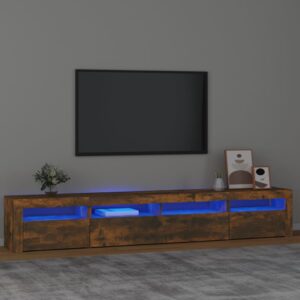 Έπιπλο Τηλεόρασης με LED Καπνιστή Δρυς 240x35x40 εκ.